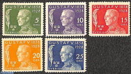 Sweden 1928 King Gustaf V 5v, Unused (hinged) - Unused Stamps