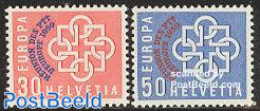 Switzerland 1959 European Post Conference 2v, Mint NH, History - Europa (cept) - Europa Hang-on Issues - Ongebruikt
