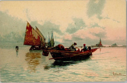 10535511 - Fischerboote In Venedig - Sign H. Deste - - Fishing Boats