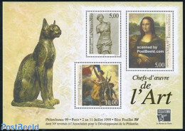 France 1999 Philexfrance S/s, Mint NH, Nature - Cats - Art - Leonardo Da Vinci - Paintings - Sculpture - Nuevos