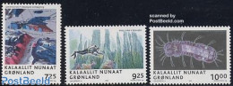 Greenland 2005 Scientific Discoveries 3v, Mint NH, Nature - Sport - Various - Animals (others & Mixed) - Diving - Maps - Unused Stamps