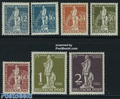 Germany, Berlin 1949 75 Years U.P.U. 7v, Mint NH, U.P.U. - Art - Sculpture - Unused Stamps