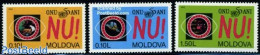 Moldova 1995 UNO 50th Anniversary 3v, Mint NH, History - Nature - Anti Racism - United Nations - Environment - Unclassified