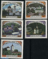 Moldova 1996 Cloister 5v, Mint NH, Religion - Churches, Temples, Mosques, Synagogues - Cloisters & Abbeys - Churches & Cathedrals