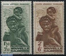 New Caledonia 1942 Native Children 2v, Mint NH - Ongebruikt