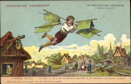 CPA La Navigation Aerienne, L'Homme Volant, Reklame, Chocolat Lombart, Paris - Andere & Zonder Classificatie