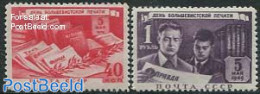 Russia, Soviet Union 1949 Press Day 2v, Mint NH, History - Newspapers & Journalism - Nuovi