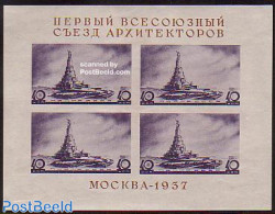 Russia, Soviet Union 1937 Architect Congress S/s, Mint NH, Art - Architects - Nuevos