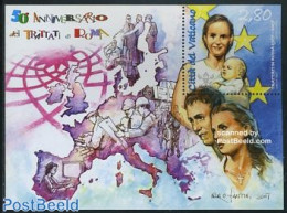Vatican 2007 50 Years Treaty Of Rome S/s, Mint NH, History - Various - Europa Hang-on Issues - Maps - Ungebraucht