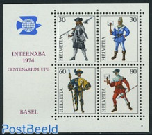 Switzerland 1974 INTERNABA 74 S/s, Mint NH, Various - Philately - Uniforms - Ongebruikt