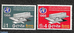 Sri Lanka (Ceylon) 1966 New WHO Building 2v, Mint NH, Health - Health - Sri Lanka (Ceylon) (1948-...)