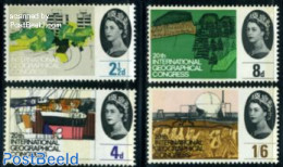 Great Britain 1964 Geographic Congress, Phosphor 4v, Unused (hinged), Nature - Science - Transport - Trees & Forests -.. - Nuevos