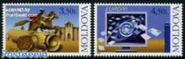 Moldova 2008 Europa, The Letter 2v, Mint NH, History - Nature - Science - Europa (cept) - Horses - Computers & IT - Post - Informatica
