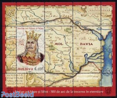 Moldova 2004 King Stefan Cel Mare S/s, Mint NH, History - Various - Kings & Queens (Royalty) - Maps - Familles Royales