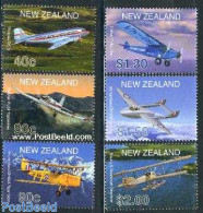 New Zealand 2001 Aeroplanes 6v, Mint NH, Transport - Aircraft & Aviation - Unused Stamps