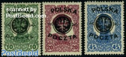Poland 1918 Overprints 3v, Unused (hinged) - Unused Stamps