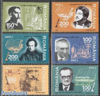 Romania 2002 Famous Persons 6v, Mint NH, Science - Chemistry & Chemists - Art - Authors - Books - Leonardo Da Vinci - Unused Stamps