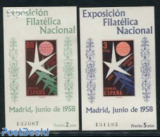 Spain 1958 World Expo Brussels 2 S/s, Unused (hinged), Various - World Expositions - Neufs