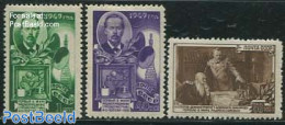 Russia, Soviet Union 1949 A.S. Popov 3v, Mint NH, Performance Art - Science - Radio And Television - Physicians - Nuovi