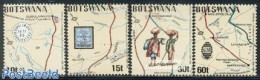 Botswana 1988 Postal Line 4v, Mint NH, Various - Post - Stamps On Stamps - Maps - Post