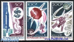 Mali 1967 French Space Programme 3v, Mint NH, Transport - Space Exploration - Mali (1959-...)