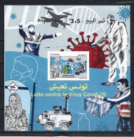 TUNISIE.  Lutte Dontre Le Virus Covid-19. Bloc-feuillet Neuf **  (2020) - Disease