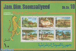 Somalia 1977 Nature Conservation S/s, Mint NH, Nature - Animals (others & Mixed) - Cat Family - Giraffe - Somalia (1960-...)