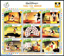 Saint Vincent 1992 Thru The Mirror 9v M/s, Mint NH, Sport - Playing Cards - Art - Disney - Disney