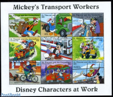 Saint Vincent 1996 Disney, Transport 9v M/s, Mint NH, Art - Disney - Disney