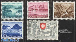 Switzerland 1952 Pro Patria 5v, Mint NH, History - Sport - Coat Of Arms - Mountains & Mountain Climbing - Unused Stamps