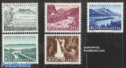 Switzerland 1954 Pro Patria 5v, Mint NH, Nature - Performance Art - Sport - Water, Dams & Falls - Music - Mountains & .. - Neufs
