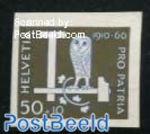 Switzerland 1960 Pro Patria 1v, Imperforated, Mint NH, Nature - Birds - Owls - Ongebruikt