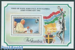 Gambia 1992 Visit Of Pope John Paul II S/s, Mint NH, Religion - Pope - Religion - Päpste