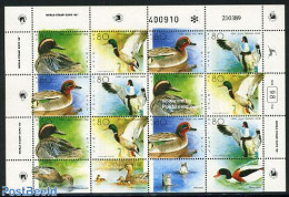 Israel 1989 Ducks M/s, Mint NH, Nature - Birds - Ducks - Ongebruikt (met Tabs)