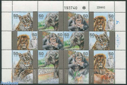 Israel 1992 Zoo Animals M/s, Mint NH, Nature - Animals (others & Mixed) - Cat Family - Elephants - Monkeys - Ungebraucht (mit Tabs)