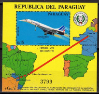 Paraguay 1975, Concorde, Map, BF - Paraguay