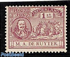 Netherlands 1907 1.5c, Michiel De Ruyter, Mint NH, Transport - Ships And Boats - Unused Stamps