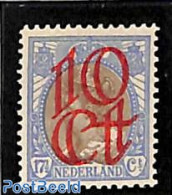 Netherlands 1923 10 @ 17.5c, Ultramarin/brown, Perf. 12.5, Mint NH - Ongebruikt