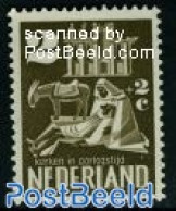 Netherlands 1950 2+2c, Churches In Wartime, Mint NH, Religion - Religion - Nuovi