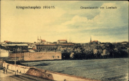 CPA Lowicz Lowitsch Polen, Gesamtansicht, Kriegsschauplatz 1914, Feld - Polen