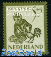 Netherlands 1950 5+3c Boy With Rooster, Mint NH, Nature - Poultry - Ungebraucht