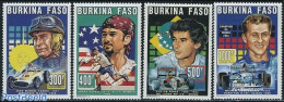 Burkina Faso 1995 Sports 4v, Mint NH, Sport - Transport - Autosports - Sport (other And Mixed) - Tennis - Automobiles - Tennis