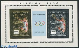 Burkina Faso 1995 Olympic Games/tennis S/s Silver/gold, Mint NH, Sport - Olympic Games - Tennis - Tenis
