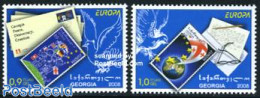Georgia 2008 Europa, The Letter 2v, Mint NH, History - Nature - Various - Europa (cept) - Birds - Stamps On Stamps - G.. - Timbres Sur Timbres
