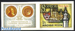 Hungary 1977 Sopron 1v+tab Imperforated, Mint NH, History - Coat Of Arms - Neufs