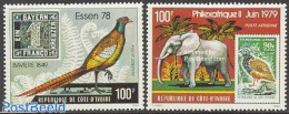 Ivory Coast 1978 ESSEN 78 2V, Mint NH, Stamps On Stamps - Neufs