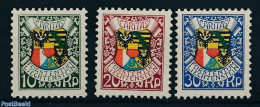 Liechtenstein 1927 John II 87th Birthday 3v, Mint NH, History - Coat Of Arms - Ongebruikt