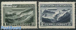 Liechtenstein 1931 Graf Zeppelin 2v, Unused (hinged), Transport - Zeppelins - Nuevos