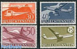 Liechtenstein 1960 Aeroplanes 4v, Mint NH, Transport - Helicopters - Aircraft & Aviation - Nuevos