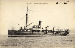 CPA Französisches Vermessungsschiff L'Utile, Hydrographisches Schiff, Marine - Other & Unclassified